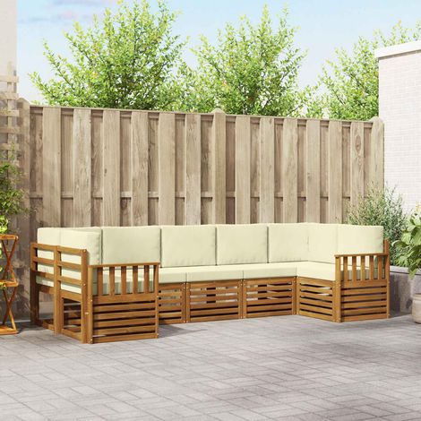 Teenpull – Outdoor-Sofagarnitur 7 Stk. Natur und Creme (1/5)