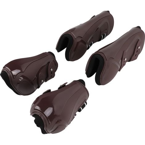 Bottes tendineuses de cheval, 4 pièces, réglables, épaisses, avant et arrière, pour un usage quotidien, ensemble marron XL (1/5)