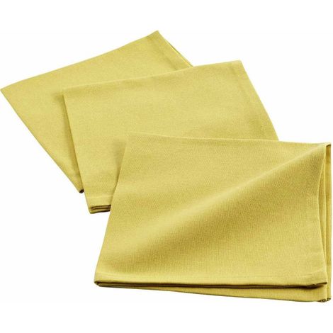 Lot de 3 Serviettes de Table "Initia" 40x40cm Jaune