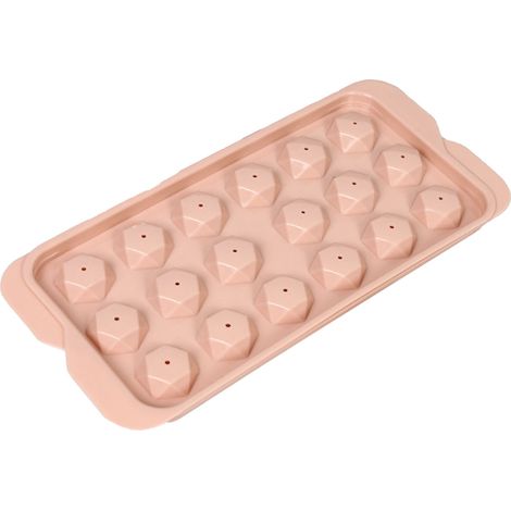 Bac à glaçons 18 compartiments Rose PP Moule géométrique réutilisable pour glace chocolat gelée maison durable facile (1/5)