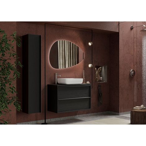 Conjunto de baño STEEL negro, en varias dimensiones - Dimensiones: 105 cm