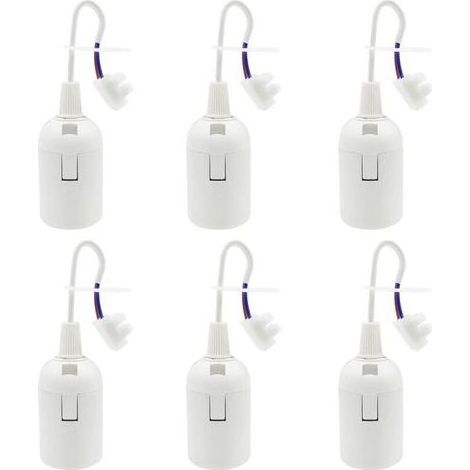 6 Pièces Douille E27 Support D'ampoule 4A 250V Douille Chantier pour Ampoules à Incandescence et Ampoules LED ou Industrie (max.60W/ Blanc) (1/5)