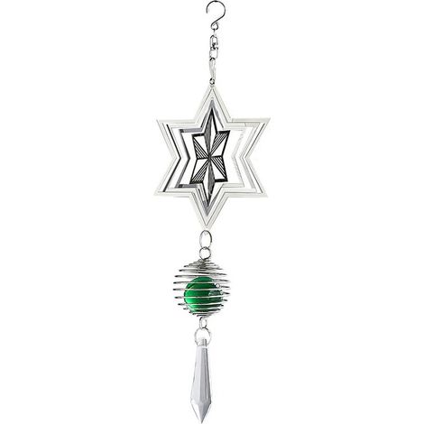 Wind Spinner - Stainless Steel And Glass Crystal Prism - Outdoor Indoor Garden Decoration - 27 Cm - 1 Piece (1/5)