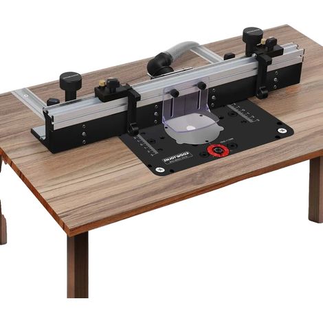 Guide de table de défonceuse, 700 mm, alliage d'aluminium, butée réglable, protection de fraise, système de collecte de poussière (1/5)