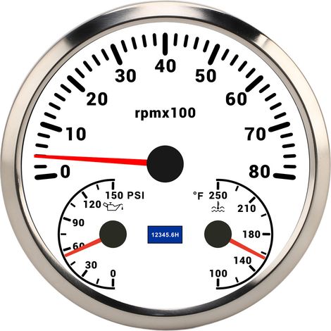Toivize CXA088 Misuratore 3 in 1 Tachimetro da 110 mm per olio e acqua (1/5)