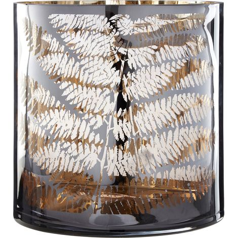 Premier Housewares Clear Finish Large Candle Holder Tealight Holder With Fern Pattern Holders For Bedroom Living Room And Hallways 29 x 29 x 29 (1/5)