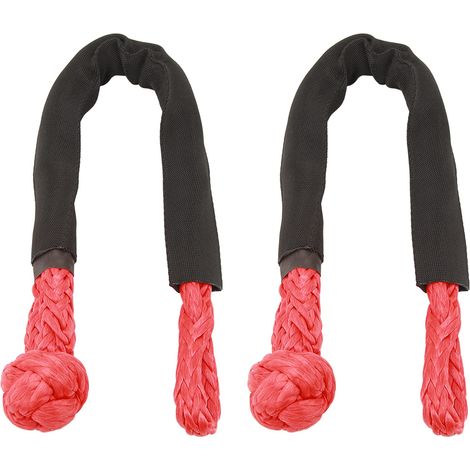 Ortviai Attache de Remorquage Souple en Polyéthylène Haute Résistance – 2 Pièces, 17 T, Rouge, pour Véhicules 4x4, Camions et SUV (1/5)