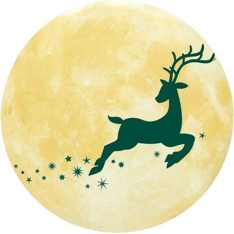 Décor mural lumineux en forme de lune cerf de Noël, 30cm (1/5)