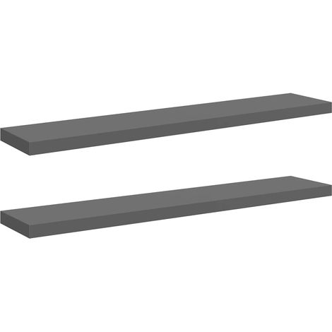 Maison Exclusive - Schweberegale 2 Stk. Hochglanz-Grau 120x23,5x3