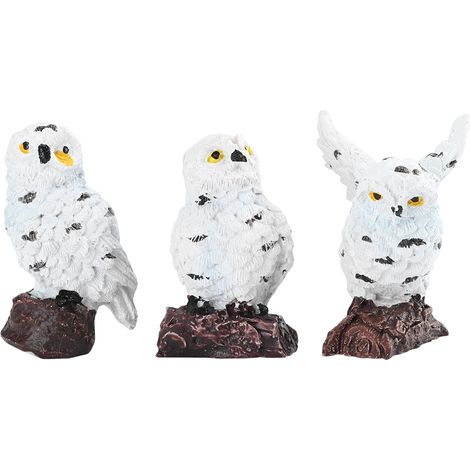 3 Pièces Décor Hibou Miniature Mignon Simulation Résine Artificielle pour Jardin Paysage en Pot (1/5)