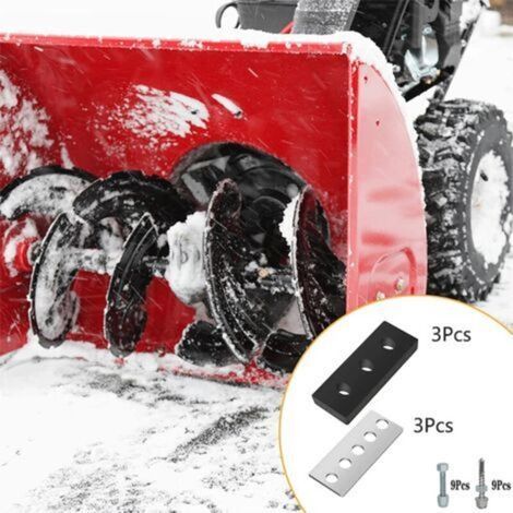 Kit de Modification de Turbine de Souffleuse à Neige Universel 3 Lames 1/4 po, Acier Inoxydable 304 Kit de Modification/Caoutchouc de Turbine de Souffleuse à Neige Évite Le Blocage (1/4)