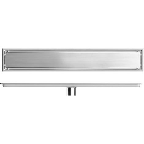 Drain linéaire rectangulaire en acier inoxydable pour salle de bain et cuisine, évite les obstructions, idéal hôtel et maison. (1/5)