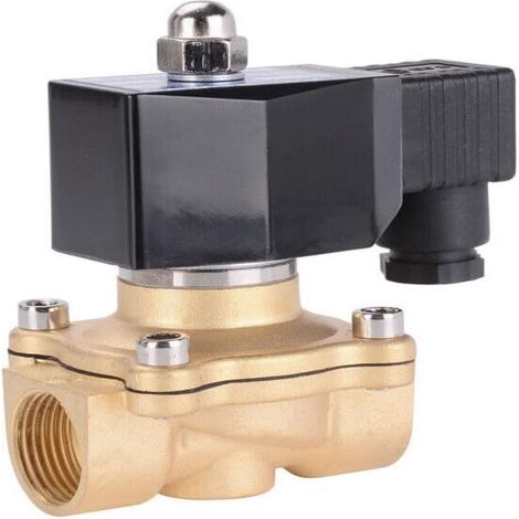 Électrovanne - AC220V - Laiton - DN15 (1/2") - Température Max 80°C - Pression 0-1 MPa - Pour Eau Gaz Huile (1/5)