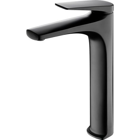 Mice - Grifo monomando con caño alto para lavabo fabricado en latón - Griferia Alta de lavabo Color Negro Mate (1/3)