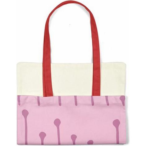 Tote bag coton Bonamaison rose – sac shopping réutilisable 70 x 34 cm, anses longues (1/4)