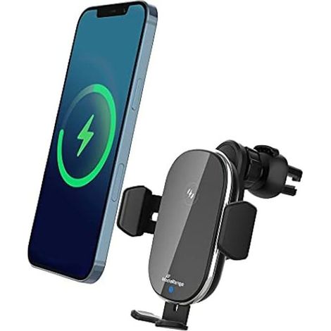 Stazione di Carica Senza Fili - MEDIARANGE - Carica Rapida Induttiva - 15W - Nero - Compatibile Qi