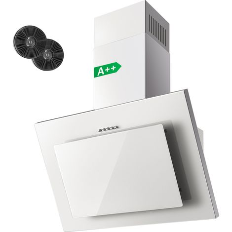 Hotte Aspirantes 60cm,Class A++ Hotte Cuisine inclinée 350m³/h,Hotte aspirante Evacuation ou Recyclage,3 Vitesses (1/5)