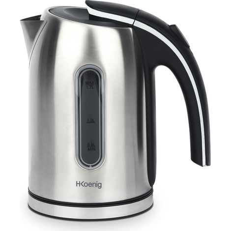 Bouilloire électrique sans fil 1,7 L 2200 W – Socle 360° – Arrêt automatique – Corps en acier inoxydable – Hkoenig