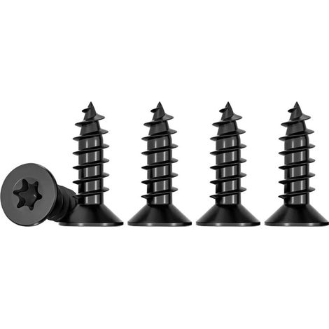 Vis à bois Torx - Vis M3 x 12 mm - Noir - Acier inoxydable A2 - Tête fraisée - Torx TX10 - 50 pièces