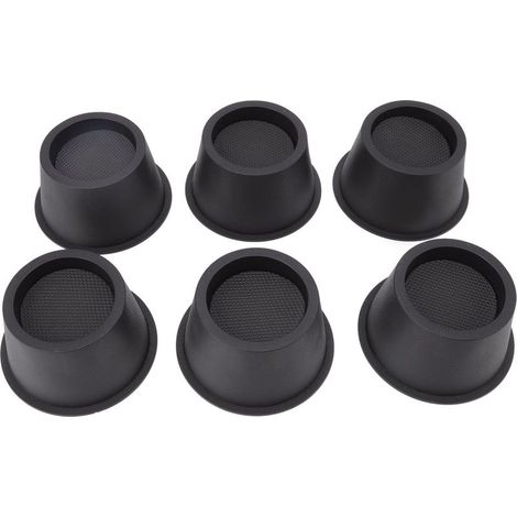 Rehausseurs of furniture round plastic, 6 pieces, for Table of bed, sofa, black, 2,8 inches (1/5)