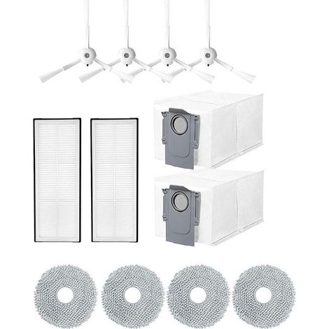 Lot de 10 sacs à poussière pour Xiaomi Roborock S7 Max Ultra / S7 Pro Ultra / Q7+ / Q7 Max+ / Q5+ Station d\\'aspiration robot aspirateur 3 l grande capacité Sac de rechange jetable,Filtre Bross (1/5)