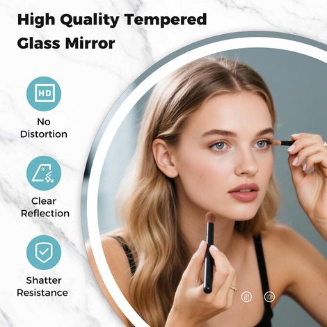 Pour les soins quotidiens, miroir salle de bain LED tactile 70 cm, réglage facile, 3 lumières et anti-buée (1/5)