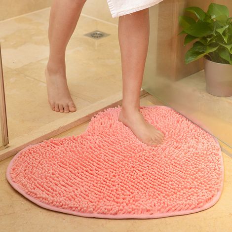 Tapis décoratif en forme de cœur, tapis de sol cœur pour douche, ZQKLA (1/5)