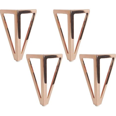 4x Pieds de Table Rose en Métal Triangulaires 15cm Pieds de Meuble Style Moderne pour Armoires Canapés Lit (1/5)