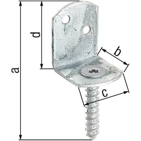 Equerre pour cloture forme L 83x32mm, galvanisé a chaud