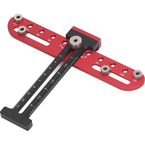 Guide de perçage pour poignée 4mm, gabarit en aluminium pour tirage de porte, outil de perçage à main pour menuiserie (1/5)
