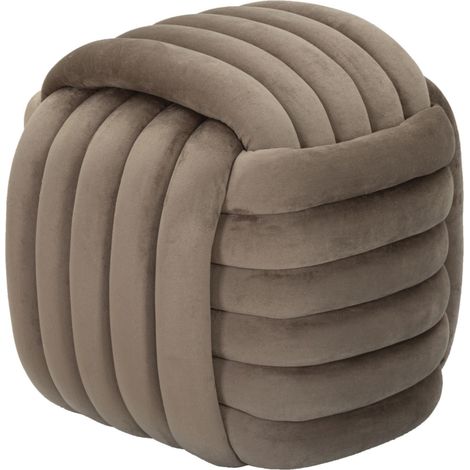 Pouf Design en Velours "Softy" 45cm Gris (1/5)