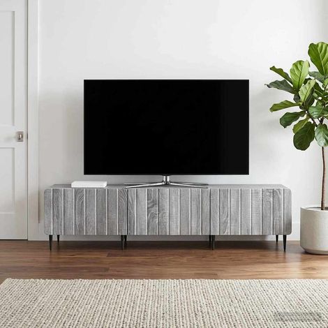 Meuble TV Sonoma gris 147 x 34,5 x 32 cm Bois d'ingénierie vidaXL (1/5)