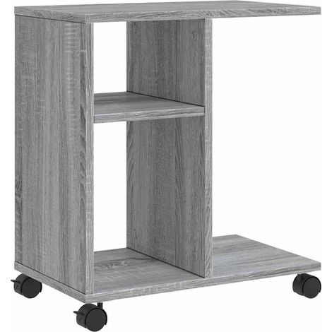Maison Exclusive - Beistelltisch mit Rollen Grau Sonoma 50x30x55