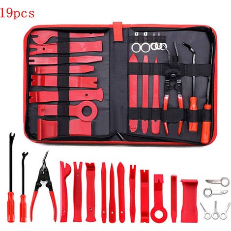 Kit di attrezzi Ausla per la rimozione delle finiture interne dell'auto (19 pezzi con borsa in tela).