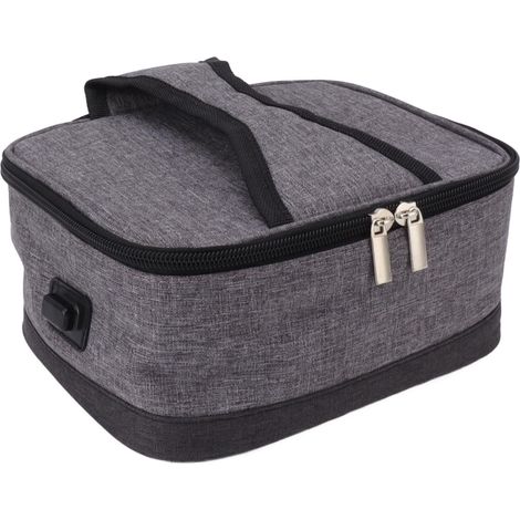 Sac isotherme USB portable chauffant électrique pour aliments, contenant chauffant à température constante pour une utilisation en extérieur, gris clair (1/5)