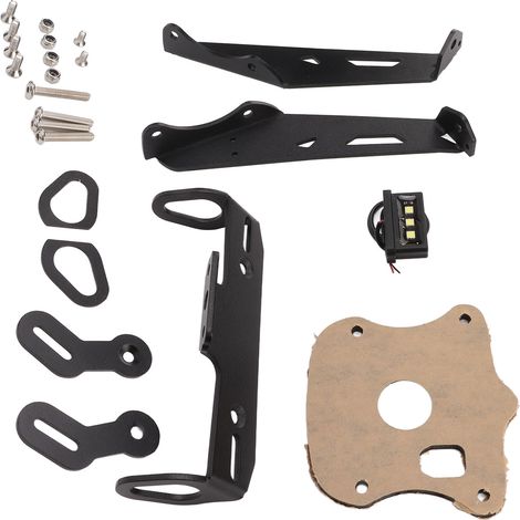 Support Moto MT-09 Plaque d'Immatriculation Kit Arrière avec Feu LED, Support de Plaque, Raccourcisseur de Garde-Boue, Noir, Suppression de Porte-Plaque (1/5)