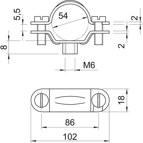 OBO Bettermann Abstandschelle 2900 M6 49-55 G mit Gewindeanschluss 20 Stk