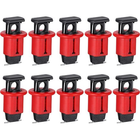 10 pezzi di blocco di sicurezza elettrico rosso, blocco dell'interruttore automatico in miniatura, blocco di isolamento elettrico, blocco dell'interruttore automatico in miniatura