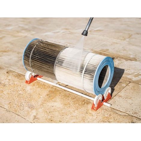 Support de nettoyage pour cartouche de filtration piscine Longueur réglable 5 à 92 cm Diamètre 7 à 30 cm Nettoyage par force centrifuge (1/4)