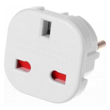 Adaptador de Enchufe de UK a Enchufe Europeo  Blanco (1/3)