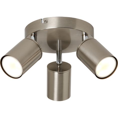 Litecraft Tanner Spotlight Plate Adjustable Ceiling 3 Lights - Satin Nickel (1/5)