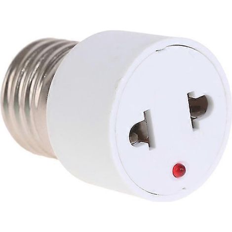 Adaptateur de culot à vis 220 V E27 ABS blanc, compatible US/EU (1/3)