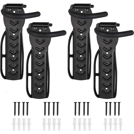 Justech Garagen-Wandregale, 4er-Set Fahrradhalter, Fahrradständer zur Wandmontage in der Garage, Fahrradhaken für die Aufbewahrung von Fahrrädern in Innenräumen (1/4)