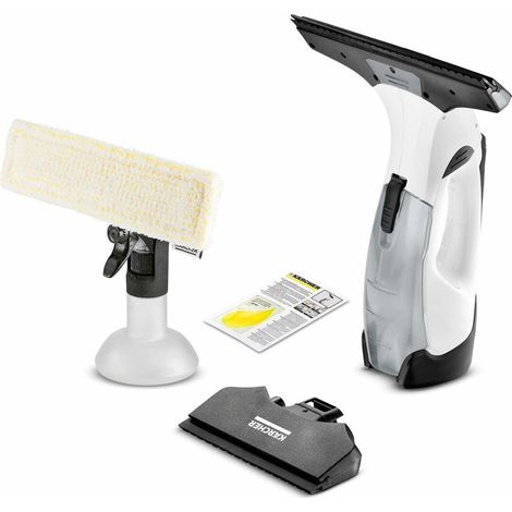 Kärcher Fenster Vac WV 5 Plus N Fenster- und Glasreiniger a Akku, Batterielebensdauer 35 min, 2 Düsen, Sprühflasche, Reinigungsmittelkonzentrat 20 ml