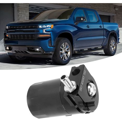 Ölabscheider-Set aus Aluminium mit Luftfilter für Chevy Silverado/GMC Sierra 1500 5.3L/6.2L (2019–2022), Schwarz (1/5)