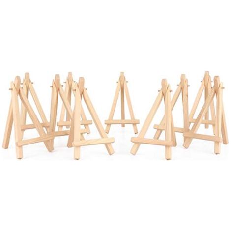 Support En Bois - Chevalet Miniature Réglable - Pour Photo Carte Mémo Mariage - Lot De 10 Pièces (1/5)