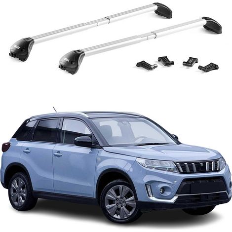 OMAC Barres de toit transversales certifiées TÜV pour Suzuki Vitara IV 2015-2025 – Verrouillables (4 antivols) – Charge max 100 kg – Fixation durable Argent (1/4)