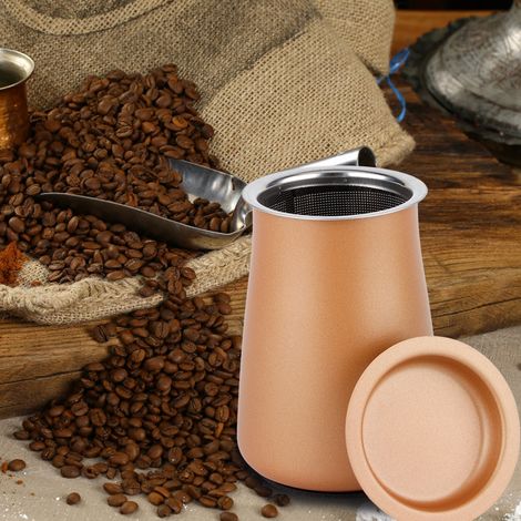 Edelstahl-Kaffeepulversieb, Filterbecher, Kaffeezubereitungszubehör, Gold (1/5)