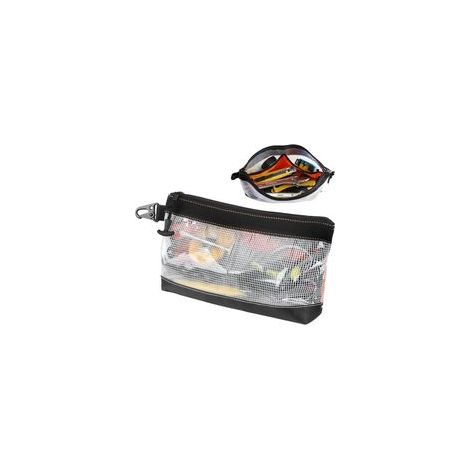 Pochette Zippée Sac a Outils Matériau Pvc Transparent Rangement Outils Étanche Et Antistatique Trousse Crochet En Métal Sacoche Avec Fermeture Éclair