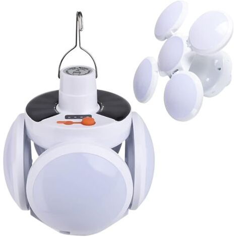 Lampe de camping LED 40W alimentée par l'énergie solaire et rechargeable par USB, 5 modes, lampe de camping étanche IP65, pour le camping, la pêche, la randonnée, la tente, taille du produit : 120137m (1/5)